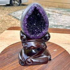 2.77LB A+ Natural Rare Uruguayan amethyst dragon egg cave decoration picture