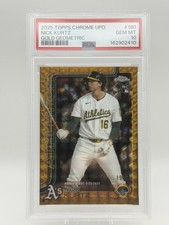 2025 Topps Chrome UPD Nick Kurtz Gold Geo 180 PSA 10 Gem MT /50 POP 7 Rookie picture