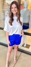 Anthropologie Round Short in Royal - NWT picture