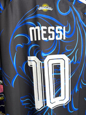 Lionel Messi #10 Argentina Soccer Jersey Black/Blue. Pink & Black(4XL) picture