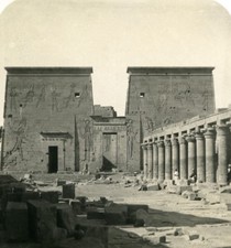 Egypt Aswan Philae Temple of Isis Old NPG Stereoview Photo 1906 picture