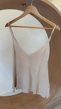 Tempo Paris Knit Tank Top With Glitter Star Detail Beige/Khaki -S/M picture