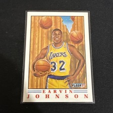 1991-92 Fleer NBA Basketball Pro Visions Earvin Johnson #6 LA Lakers, Magic picture