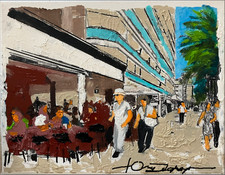 Original 11x14 oil on canvas, vibrant turquoise tones, signed by artist. picture