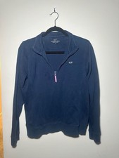 Vineyard Vines Women's Navy Blue 1/4 Zip Pullover Sweatshirt Size L picture