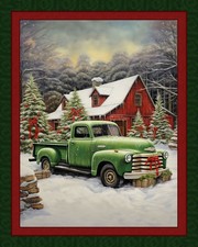 CHRISTMAS at the BARN Fabric Quilt Panel 36