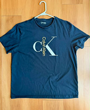 Calvin Klein Men's Black CK Logo Graphic Print Crew Neck T-Shirt XL picture