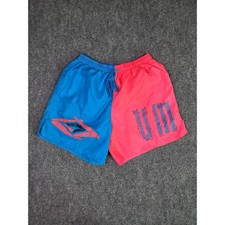 Vintage 90s Umbro Shorts Mens Large Blue Pink Colorblock Nylon Made in USA picture