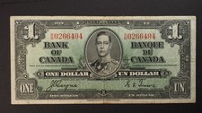 CANADA 1937  $1  BANK NOTE *COYNE  * ** 6217 picture