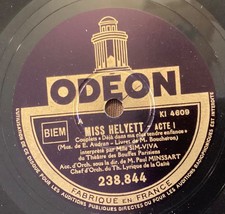 Sim-Viva on 78 rpm Odeon 238.844: Miss Helyett-Déjà dans ma plus tendre enfance picture