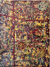 Rutenberg Abstract 36x48 Canvas Original Jackson Pollock Style Mixed Media Art picture