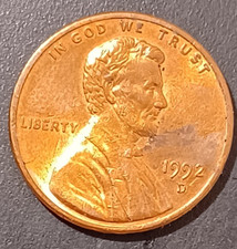 1992-D Lincoln Memorial Cent Penny US Coin Wide AM Circulated (#2) picture