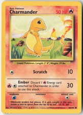 Charmander 46/102 Common Base Set Unlimited Pokemon Moderately Played picture