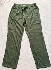 L.L. Bean Cargo Pants Size XL Reg Green Pull-On Ripstop Hiking picture