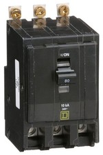 Square D QOB380 80 Amp 3 Pole 240V Mini Circuit Breaker picture