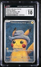 2023 PROMO VAN GOGH #085 PIKACHU WITH GREY FELT HAT CGC 10 GEM MINT🔥✅ picture