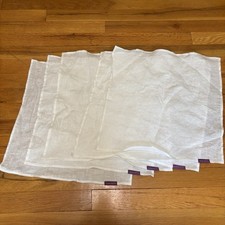 NWOT VALA ALTA 5-Pack Irish Linen Handkerchief White Cream Imperfect Set 16x15.5 picture