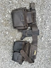 OX Tools Outback Oil Tanned Leather Tool Belt Framing Rig 2 Pouches Carpenter picture