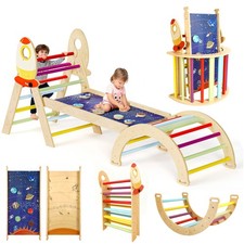 Land Pikler Triangle Set, Pickler Climbing Set Foldable Wooden Climbing Toy Gift picture