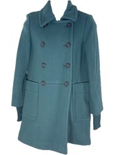 J.Crew Women's Coat Size 2 Green Nello Gori Stadium Cloth Wool Double Breasted picture