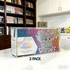 2 Pack Prismatic Evolutions Super Premium Collection SPC Acrylic Display Case picture