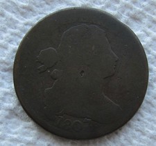 1807/6 1C BN Draped Bust Large Cent Rare Early Date , Variety Good Small  Dig picture
