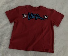 Vintage 2002 Stephen Sprouse For Target USA T-Shirt Size Large - Red White& Blue picture