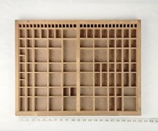 Antique Letterpress Printer Tray Wood Type Drawer Shadow Box Display 16.5” X 22” picture