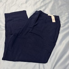 Catherines Suprema Women’s 3X 26/28W Blue Stretch Cotton Pants NWT Relaxed Fit picture