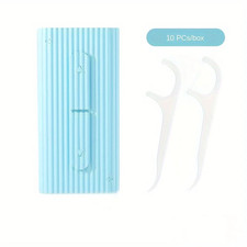 10Pcs/Box Reusable Dental Floss Stick with Portable Automatic Floss Dispenser Bo picture