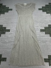 Saloni Dress Womens Medium Biege Knit Midi picture