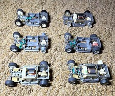 Vintage TYCO HO Slot Car HP-2 Chassis Frames Lot of 6 - Wheels H.K. picture
