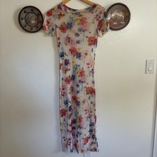 Vintage 90s Sheer Floral Maxi Dress picture