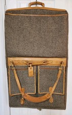 Vintage Hartmann Tweed Belting Leather 24x45 inch Garment Bag Luggage Suitcase picture