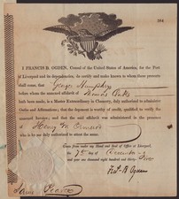 FRANCIS B. OGDEN - DOCUMENT SIGNED 12/07/1835 WITH CO-SIGNERS picture