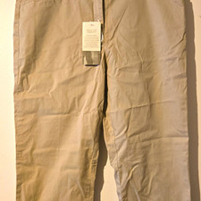 Eileen Fisher NWT Women's Dress Pants Beige Solid Regular Size 4 Cotton Blend picture