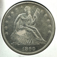 1860-O 50C Liberty Seated Half Dollar (90513) picture