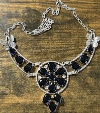 9016 Tanzanite Gemstone Handmade Big Necklace 925 Silver 47 Gms picture