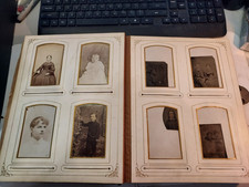 1880s Victorian Blue Velvet Tin Type, Photo Card & CDV Album W/ 47 Photos-Full picture