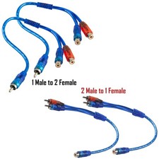 4x RCA Y Splitter Audio Jack Cable Adapter 1 Female to 2 Male - 1Male to 2Female picture