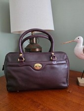 Etienne Aigner Oxblood Mahogany Cowhide Leather Satchel Top Handle Bag Vintage picture