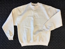 VTG Deadstock 90's Fruit of the Loom Heavy Cotton Ivory Crewneck Sweatshirt Sz L picture