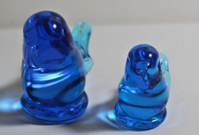 Vintage 1987/1988 Signed Glass Bluebird Figurines 2 by Ron Ray and Ron Trumbull picture