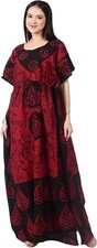 Women's Cotton Floral Caftan Maxi Dress Plus Size Kimono Lounge Beach Cover Up picture