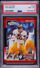 SCORE 2000 Score Tom Brady #316 Rookie Sports Trading Card PSA 8 picture