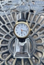 Timex T20433, Women's Easy Reader, Black Leather Watch, Indiglo, 25MM Case, picture