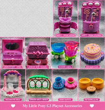 Vintage My Little Pony Lot Figure Playset Accessories Vanity Basket MLP picture