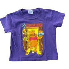 Vintage 1990s Disney Winnie the Pooh Mr Sanders Purple T-Shirt Hanes Beefy-T XS picture