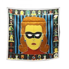 HERMES Carre 90 Double Face Dress Code Scarf Shawl Wrap silk Black Preowned picture