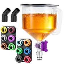 17PC Engine Oil Funnel Set 12 Adapters Elbow Arrow Screen Magnetic Storage Tray picture